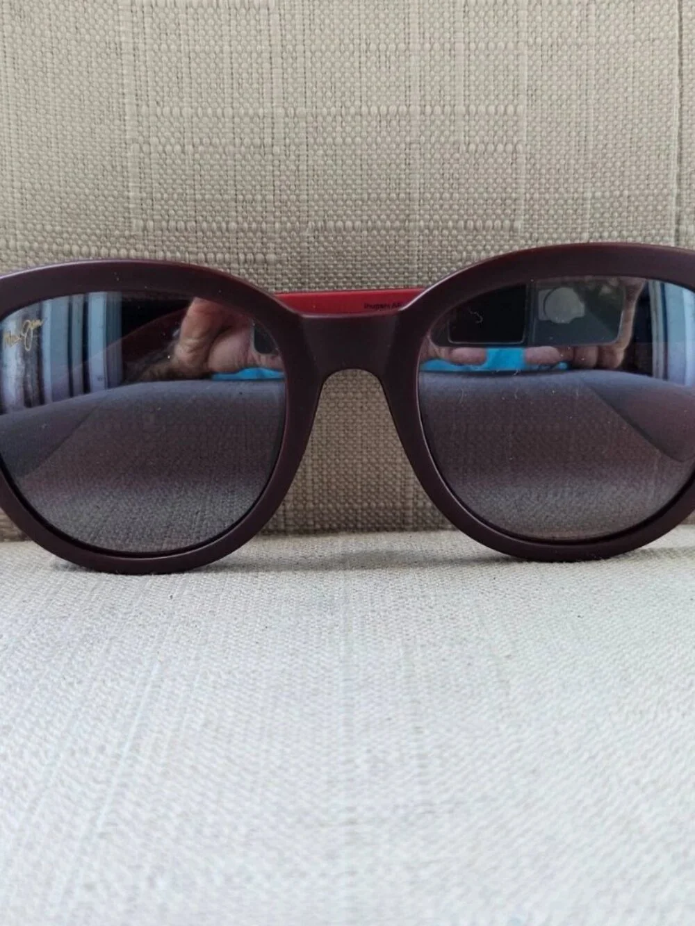 Maui Jim Men Sunglasses Burgundy IHUPANI Asian Fit Eyewear W/ Case Made Japan